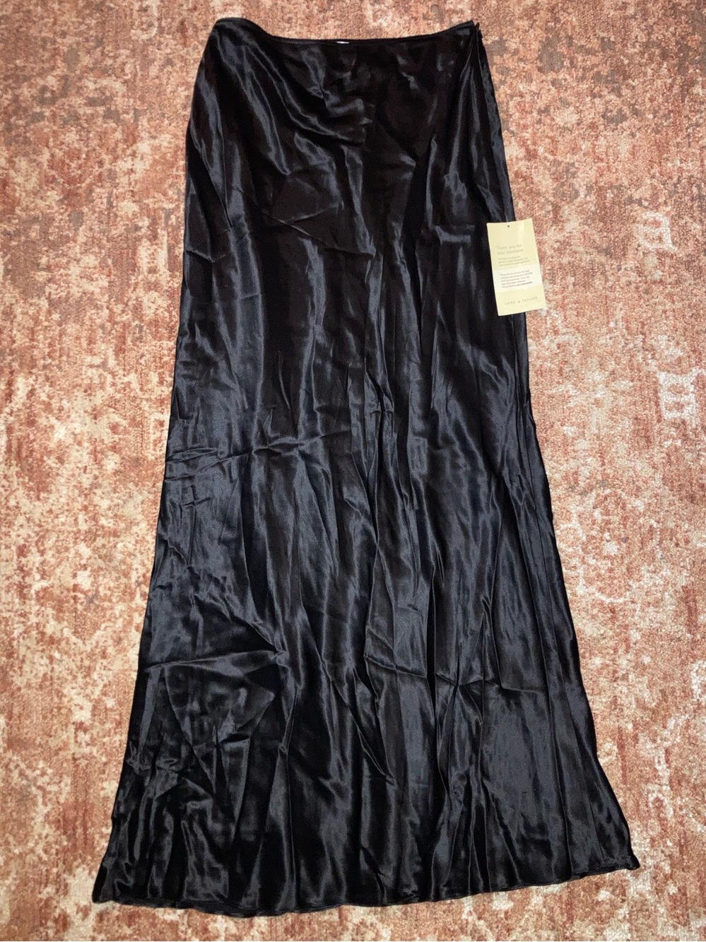 Long Black Silk Skirt